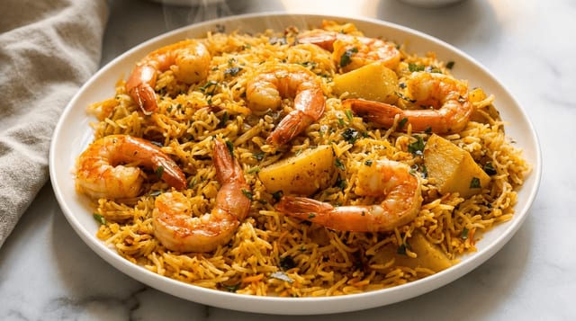 Shrimp Biryani.