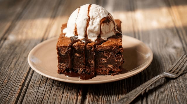 Brownie with Ice Cream.