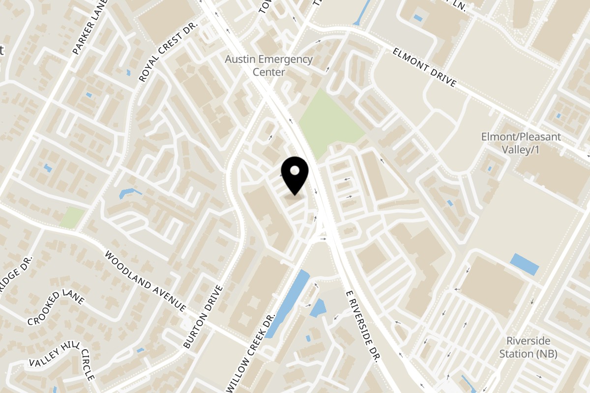 Map showing the location of Nimto Nepali Kitchen on 2237 E Riverside Dr Ste 101 A in Austin
